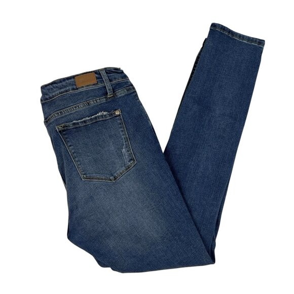 Judy Blue Skinny Fit Jeans Size 15/32 Distressed Mariah Serape Rainbow Patch - Picture 3 of 13